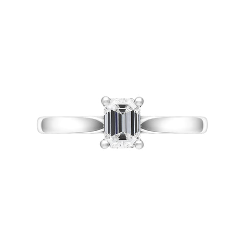 Platinum 0.36ct Diamond Emerald Cut Solitaire Ring. FEU-799_3