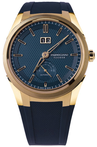 Parmigiani Fleurier Watch Tonda GT Rose Gold Blue Rubber PFC910-1500340-X03182