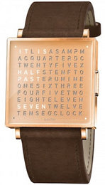 QLOCKTWO Watch W35 Fine Copper Leather QW35EN4RGLSVB