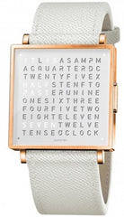 QLOCKTWO Watch W35 Rose White Leather D