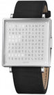 QLOCKTWO Watch W39 Fine Steel Leather QW393BRLSVBN