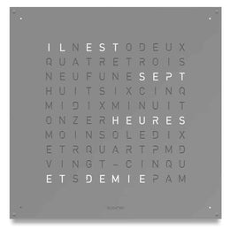 QLOCKTWO Large Grey Pepper Wall Clock 90cm LG4ENGRPC