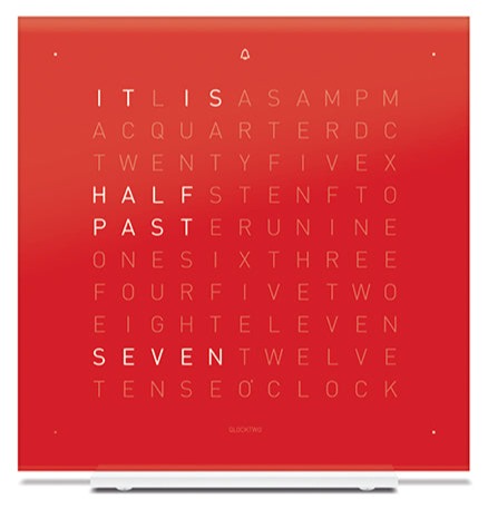QLOCKTWO Touch Pure Cherry Cake Table Clock