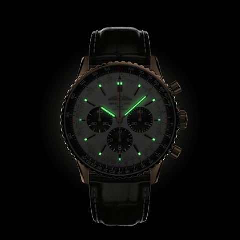 Breitling Navitimer B01 46 18k Black Croc Folding Clasp Watch