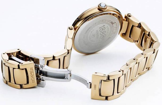 Roamer Watch Dreamline Diamonds Champagne MOP Dial Yellow Gold