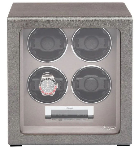 Rapport Watch Winder Quantum Quad Four Leather Grey