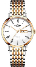 Rotary Watch Windsor Two Tone Rose Gold PVD Mens GB05302/01