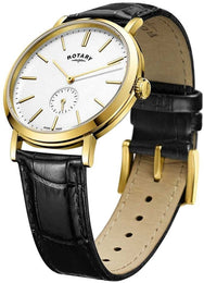 Rotary Watch Windsor Offset Gold PVD Mens