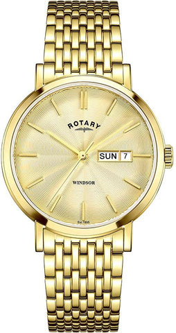 Rotary Watch Gents Gold Plated Bracelet GB05303/03
