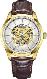 Rotary Watch Gents Gold Plated Strap GS05035/03