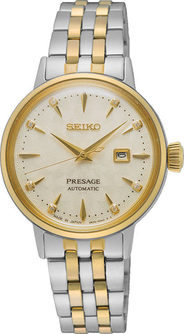 Seiko Presage Watch Cocktail Time White Lady Diamond Twist SRE010J1