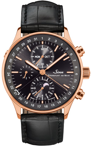 Sinn Watch Frankfurt Financial District 6012 Rose Gold Anniversary Limited Edition 6012.021 Alligator Black