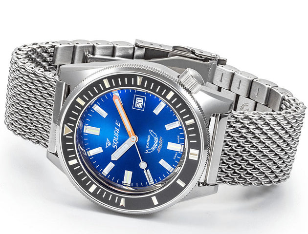 Squale Matic Dark Blue Mesh Watch