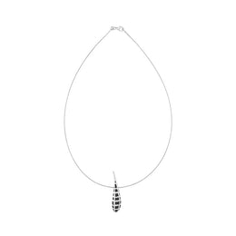 Sterling Silver Black Rhodium Tusk Necklace D