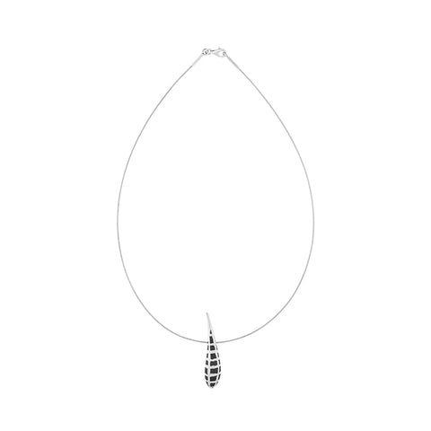 Sterling Silver Black Rhodium Tusk Necklace D