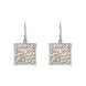 Sterling Silver Brushed Monika Square Cut Out Drop Earrings D E1190.
