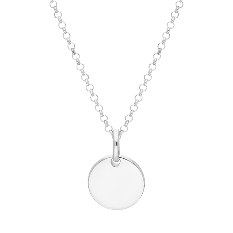 Sterling Silver Flat Disk Necklace D