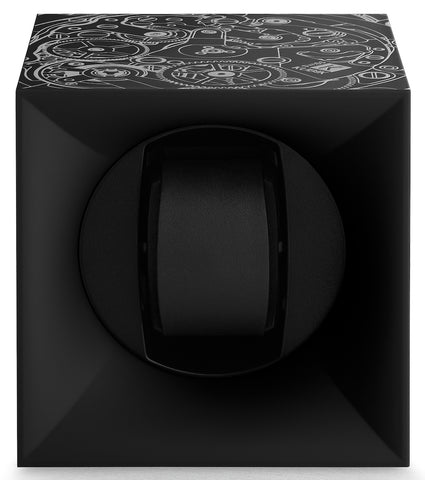 Swiss Kubik Watch Winder Single Startbox Black White Print SK01.STB.001.MVT
