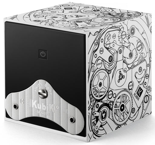 Swiss Kubik Watch Winder Single Startbox White Black Print