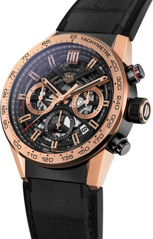 TAG Heuer Watch Carrera Automatic Chronograph Calibre Heuer 02 Rose Gold