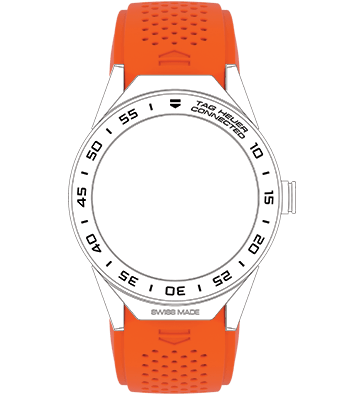 TAG Heuer Watch Strap Connected II Perforated Silicone Orange 1FT6081