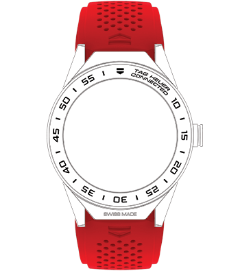 TAG Heuer Watch Strap Connected II Perforated Silicone Red 1FT6080