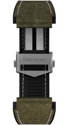 TAG Heuer Strap Connected 45 Leather Rubber Green No Buckle BT6239