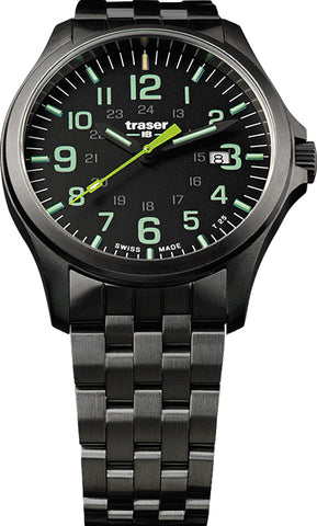 Traser H3 Watches Active Lifestyle P67 Officer Pro GunMetal Black/Lime 107869