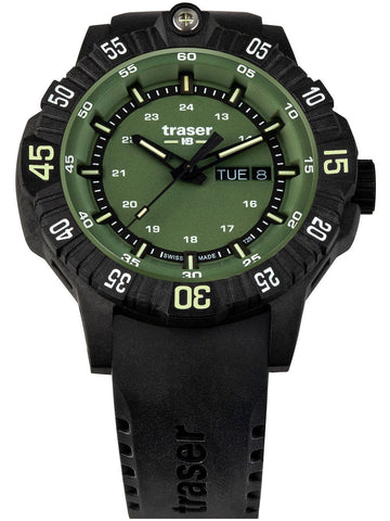 Traser H3 P99 Q Green Rubber Watch
