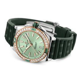 Breitling Watch Super Chronomat Automatic 38 Mint Green Rubber