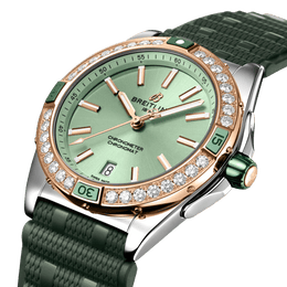 Breitling Watch Super Chronomat Automatic 38 Mint Green Rubber
