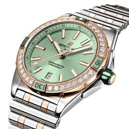 Breitling Super Chronomat Automatic 38 Mint Green Bracelet Watch