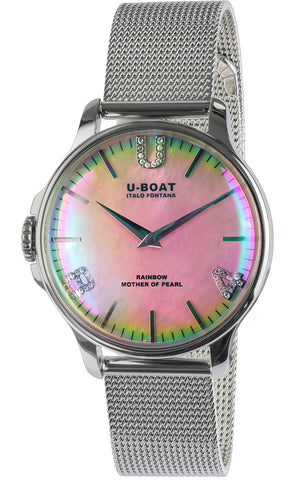 U-Boat Watch Rainbow 38 Pink SS Bracelet 8472/MT