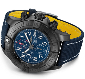 Breitling Watch Super Avenger Chronograph 48 Night Mission Leather Folding Clasp