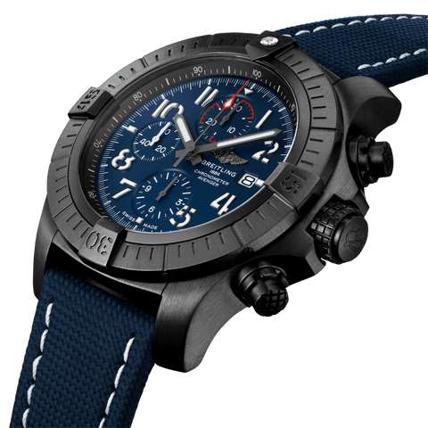 Breitling Watch Super Avenger Chronograph 48 Night Mission Leather Tang Type