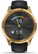 Garmin Watch Vivomove Luxe Gold PVD Black Embossed Leather