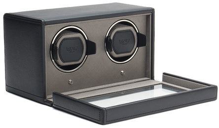 WOLF Watch Winder Cub Double With Cover Black