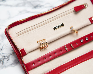 WOLF Jewellery Case Caroline Portfolio Red
