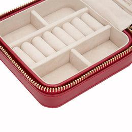 WOLF Jewellery Case Caroline Zip Travel Red