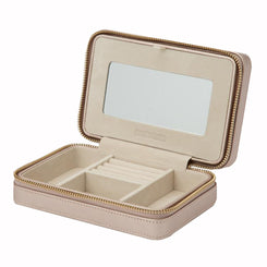 WOLF Watch Winder / Jewellery Box Small Ivory travel Leather Jewellery Zip  Case - Gifts from Avanti of Ashbourne Ltd UK