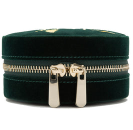 Wolf Jewellery Travel Case Zoe Round Forest Green 393212