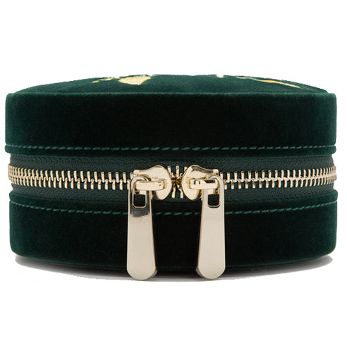 Wolf Jewellery Travel Case Zoe Round Forest Green 393212