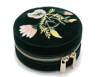 WOLF Jewellery Travel Case Zoe Round Forest Green