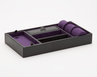 WOLF Valet Tray With Cuff Blake Black Purple