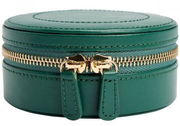 WOLF Jewellery Case Sophia Round Zip Case Forest Green