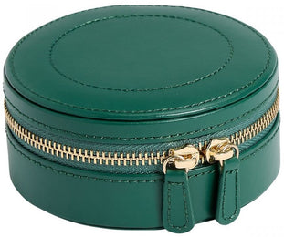 WOLF Jewellery Case Sophia Round Zip Case Forest Green