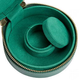 WOLF Jewellery Case Sophia Round Zip Case Forest Green
