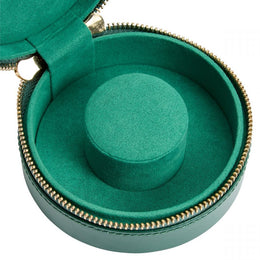 WOLF Jewellery Case Sophia Round Zip Case Forest Green