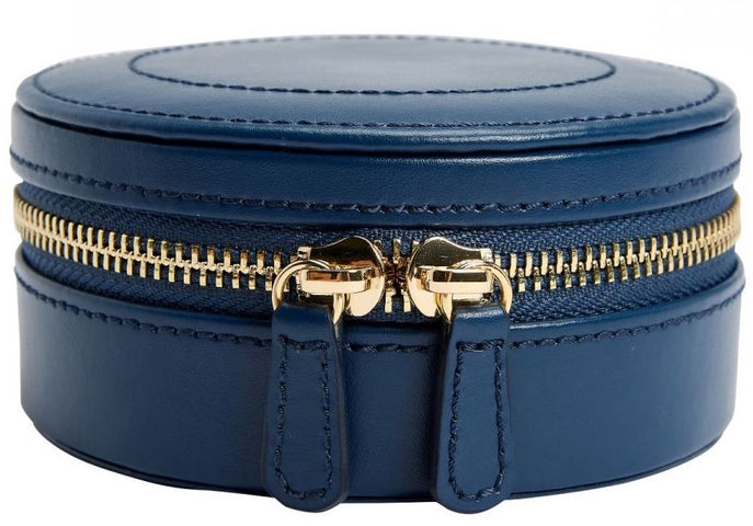 WOLF Jewellery Case Sophia Round Zip Case Indigo