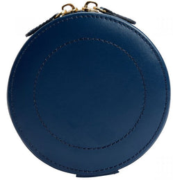 WOLF Jewellery Case Sophia Round Zip Case Indigo